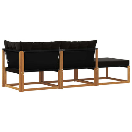 Utomhus Sektionsoffa Enheter med kudde 3 Stycke Naturfärg