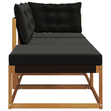Utomhus Sektionsoffa Enheter med kudde 3 Stycke Naturfärg