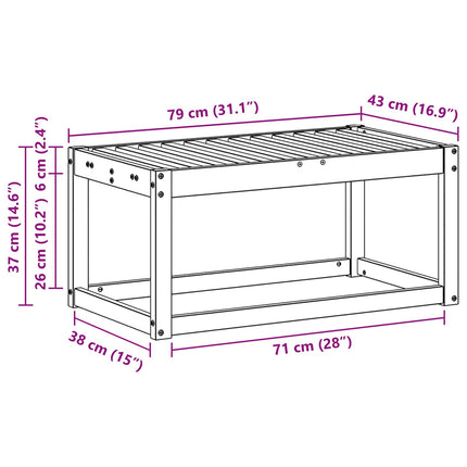 Utomhuspall Naturfärg 79 x 43 x 37 cm Massivt Akaciaträ