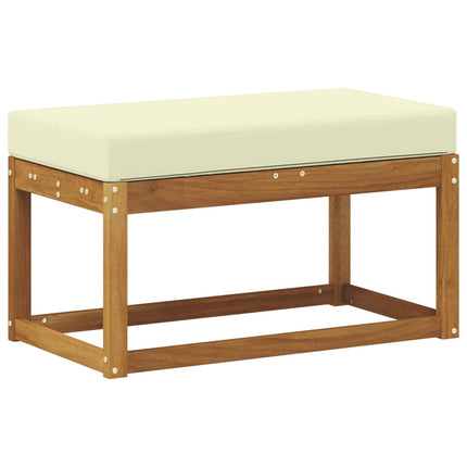 Utomhus Stolbänk med kudde Naturlig och Grädde 79 x 43 x 37 cm