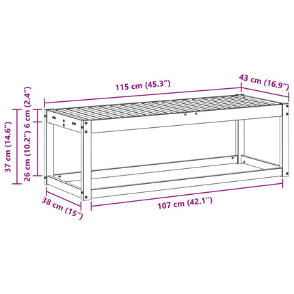 Utomhuspall Naturfärg 115 x 43 x 37 cm Massivt Akaciaträ