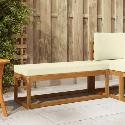 Utomhus Stolbänk med kudde Naturlig och Grädde 115 x 43 x 45 cm