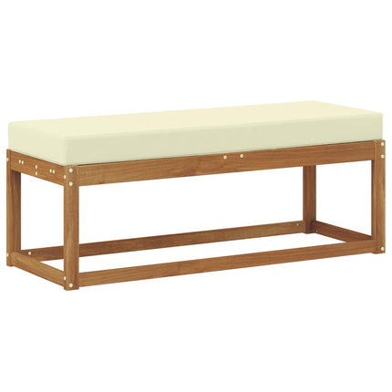 Utomhus Stolbänk med kudde Naturlig och Grädde 115 x 43 x 45 cm