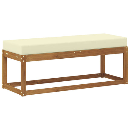 Utomhus Stolbänk med kudde Naturlig och Grädde 115 x 43 x 45 cm