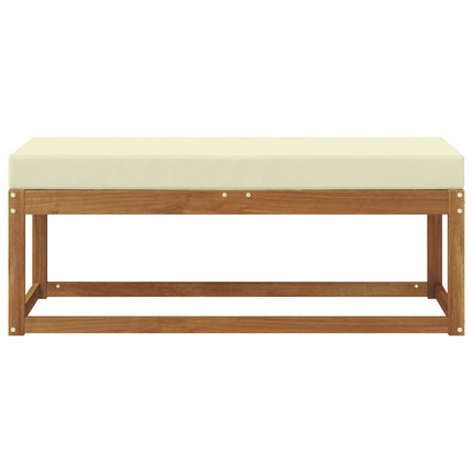 Utomhus Stolbänk med kudde Naturlig och Grädde 115 x 43 x 45 cm