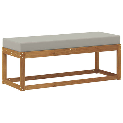 Pallbänk med kudde Naturlig och Ljus Grå 115 x 43 x 37 cm