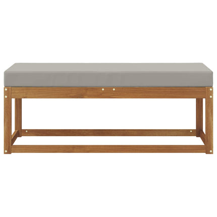Pallbänk med kudde Naturlig och Ljus Grå 115 x 43 x 37 cm