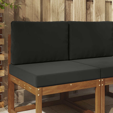 Utomhus Soffa Kudde 2 pcs Svart Polyester