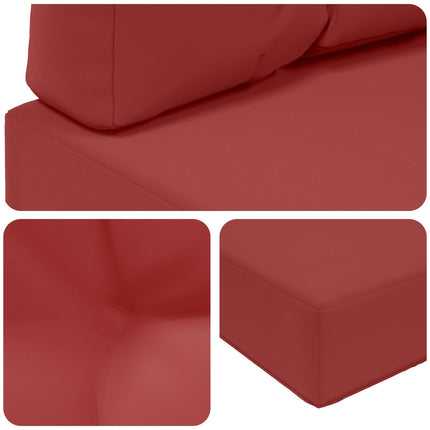 Utomhus Soffa Kudde 2 pcs Vinröd Polyester