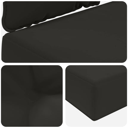 Utomhus Soffa Kudde 3 pcs Svart Polyester