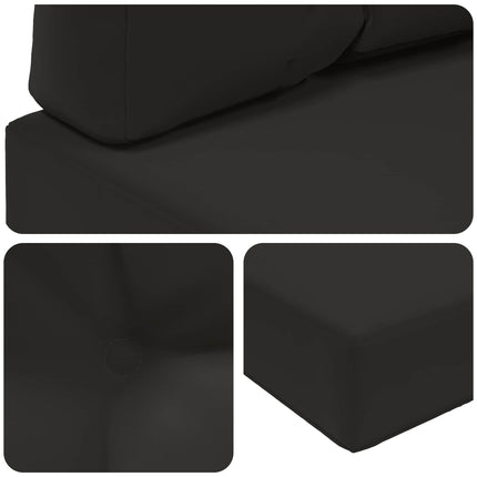 Utomhus Soffa Kudde 2 pcs Svart Polyester