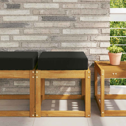 Utomhus sitskudde Svart 40 x 40 x 8 cm 100% Polyester
