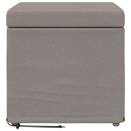 Pall Taupe 41 x 41 x 40 cm Tyg och Konstruerat Trä