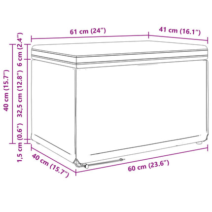 Pall Vit 61 x 41 x 40 cm Konstläder och konstruerat trä