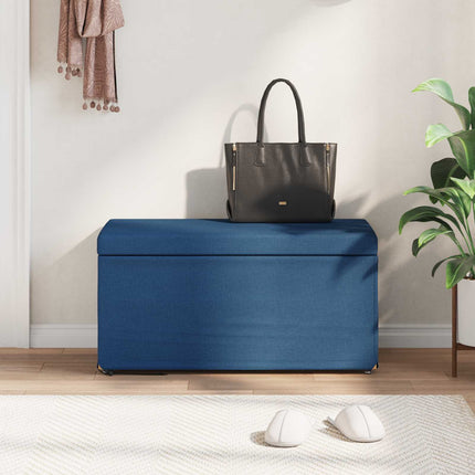 Pall Blå 81 x 41 x 40 cm Tyg och Konstruerat Trä