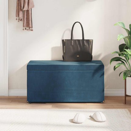 Pall Blå 81 x 41 x 40 cm Sammet och konstruerat trä