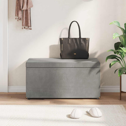 Pall Ljusgrå 81 x 41 x 40 cm Sammet och konstruerat trä