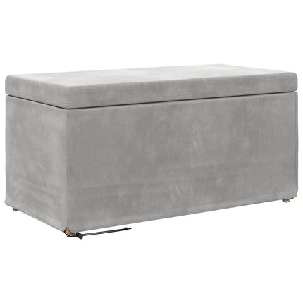 Pall Ljusgrå 81 x 41 x 40 cm Sammet och konstruerat trä