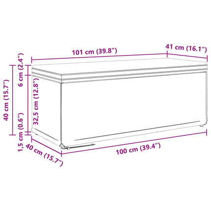 Pall Vit 101 x 41 x 40 cm Konstläder och konstruerat trä