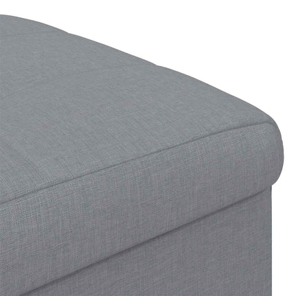 Ottoman med förvaring med kudde Ljusgrå 40 x 40 x 45 cm tyg