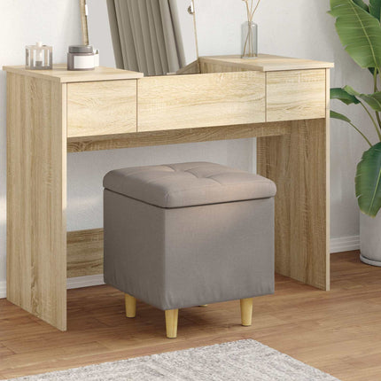Förvaringspall med kudde Taupe 40 x 40 x 45 cm tyg