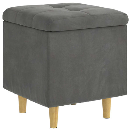 Förvaringspall med kudde Mörkgrå 40 x 40 x 45 cm Sammet