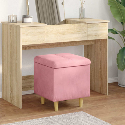 Ottoman med förvaring 40 x 40 x 45 cm Sammet