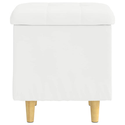 Förvaringspall med kudde Vit 40 x 40 x 45 cm Konstläder