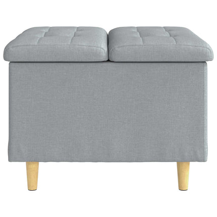 Förvaringspall med kudde Ljusgrå 60 x 60 x 45 cm tyg