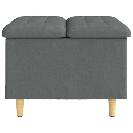 Förvaringspall med kudde Mörkgrå 60 x 60 x 45 cm tyg