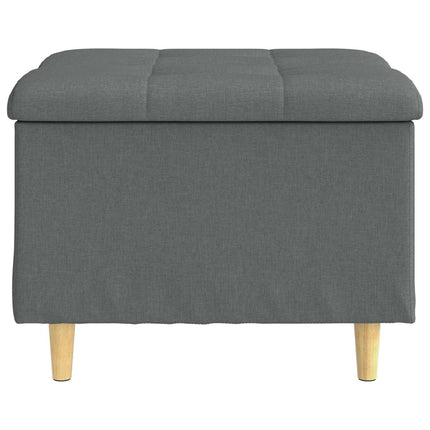 Förvaringspall med kudde Mörkgrå 60 x 60 x 45 cm tyg