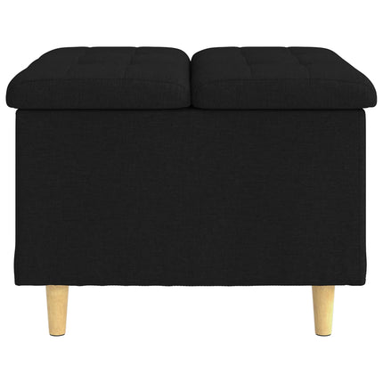 Förvaringspall med kudde Svart 60 x 60 x 45 cm tyg