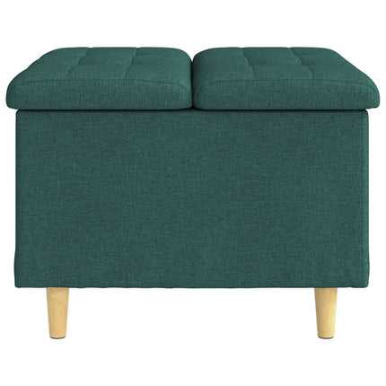 Förvaringspall med kudde Mörkgrön 60 x 60 x 45 cm tyg