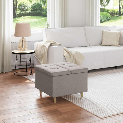 Förvaringspall med kudde Taupe 60 x 60 x 45 cm tyg