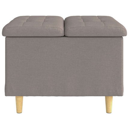 Förvaringspall med kudde Taupe 60 x 60 x 45 cm tyg