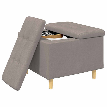Förvaringspall med kudde Taupe 60 x 60 x 45 cm tyg
