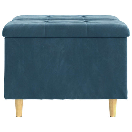 Förvaringspall med kudde Blå 60 x 60 x 45 cm Sammet