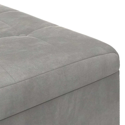 Förvaringspall med kudde Ljusgrå 60 x 60 x 45 cm Sammet
