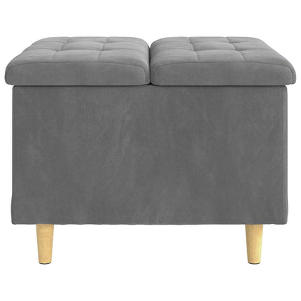 Förvaringspall med kudde Mörkgrå 60 x 60 x 45 cm Sammet