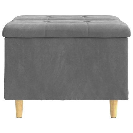 Förvaringspall med kudde Mörkgrå 60 x 60 x 45 cm Sammet