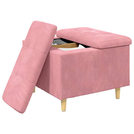 Förvaringspall med kudde Rosa 60 x 60 x 45 cm Sammet