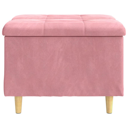 Förvaringspall med kudde Rosa 60 x 60 x 45 cm Sammet