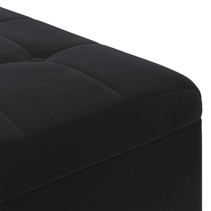 Förvaringspall med kudde Svart 60 x 60 x 45 cm Sammet
