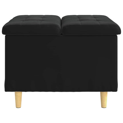 Förvaringspall med kudde Svart 60 x 60 x 45 cm Sammet