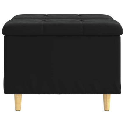 Förvaringspall med kudde Svart 60 x 60 x 45 cm Sammet