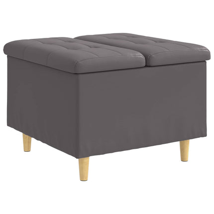 Förvaringspall med kudde Grå 60 x 60 x 45 cm Konstläder