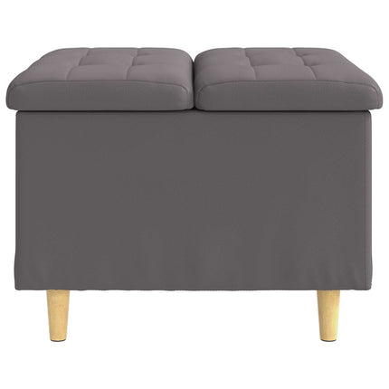 Förvaringspall med kudde Grå 60 x 60 x 45 cm Konstläder