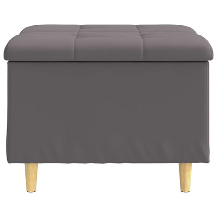 Förvaringspall med kudde Grå 60 x 60 x 45 cm Konstläder