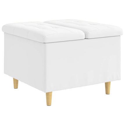 Förvaringspall med kudde Vit 60 x 60 x 45 cm Konstläder