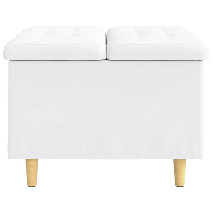 Förvaringspall med kudde Vit 60 x 60 x 45 cm Konstläder